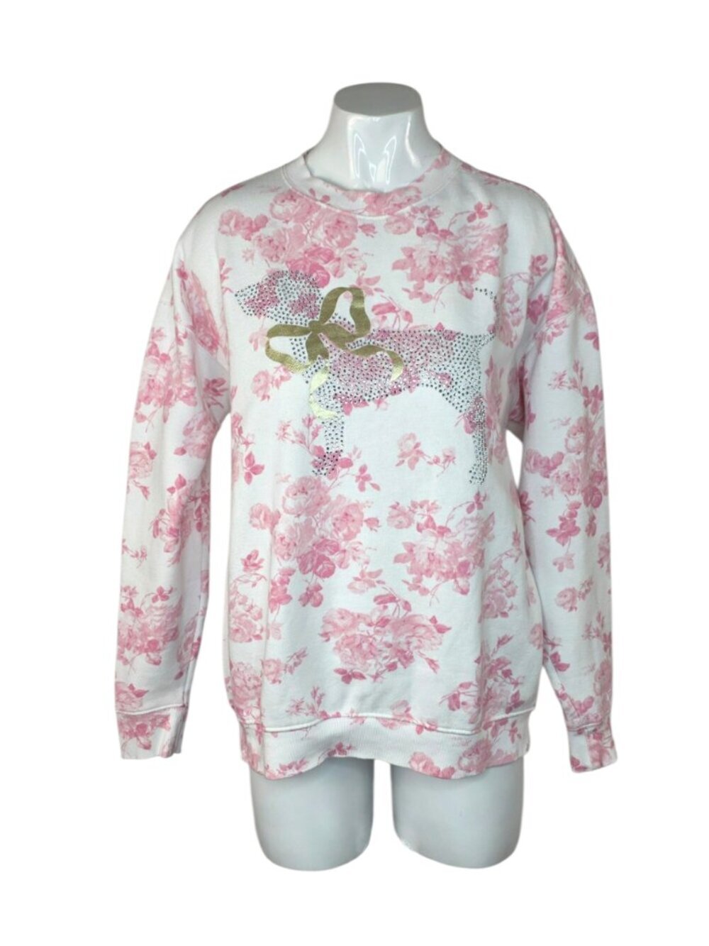 Victoria's Secret PINK x LoveShackFancy Bling Dog Sweatshirt, Floral, Size XS